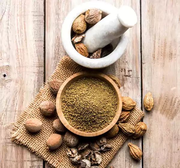 Amla Haritaki and Bibhitaki powders
