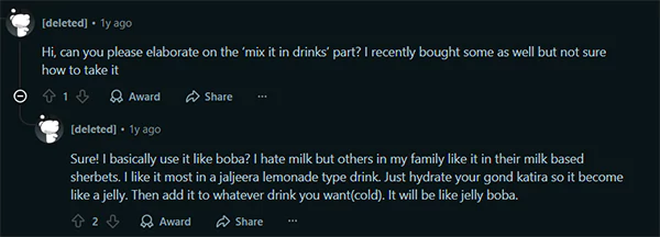 Peoples Words on Gond Katiraaaaa