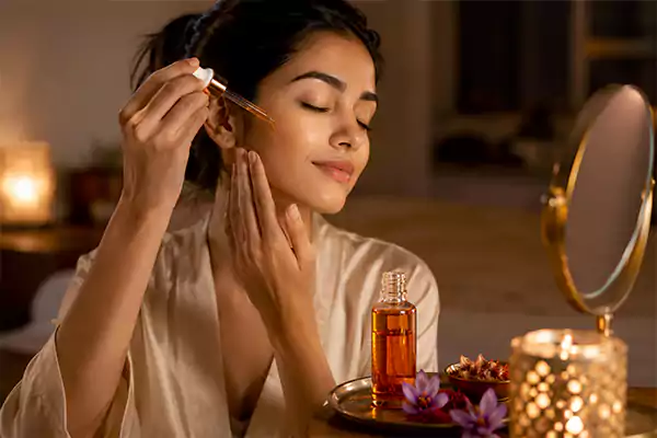 Kumkumadi Tailam as a Night Serum
