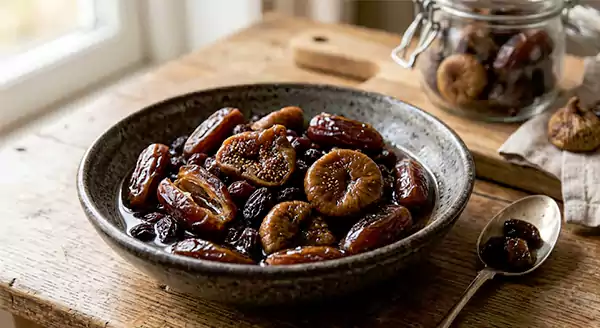 Soaked Dates Figs and Raisins