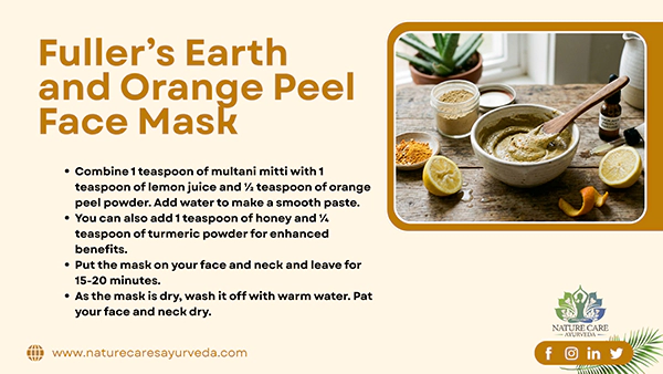 Fuller’s Earth and orange peel face mask