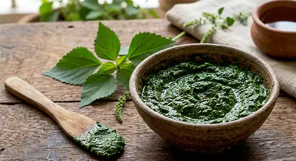 Indian nettle fresh leaves paste