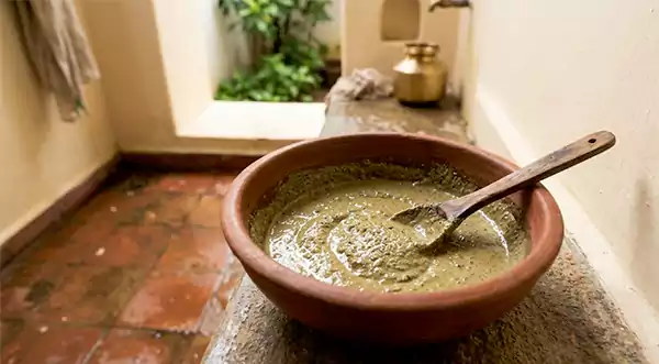 Indian nettle leaf powder with milk