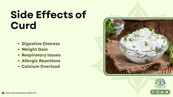 Side Effects of Curd like bloating, weight gain, allergic reactions, and respiratory issues
